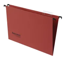 Подвесные папки А4/Foolscap (406х245 мм), до 80 листов, КОМПЛЕКТ 10 шт., красные, картон, BRAUBERG (Италия), 231796