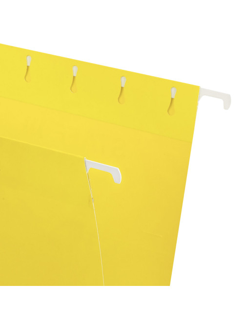 Подвесные папки A4/Foolscap (404х240 мм) до 80 л., КОМПЛЕКТ 10 шт., желтые, картон, STAFF, 270935