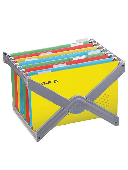 Подвесные папки A4/Foolscap (404х240 мм) до 80 л., КОМПЛЕКТ 10 шт., желтые, картон, STAFF, 270935