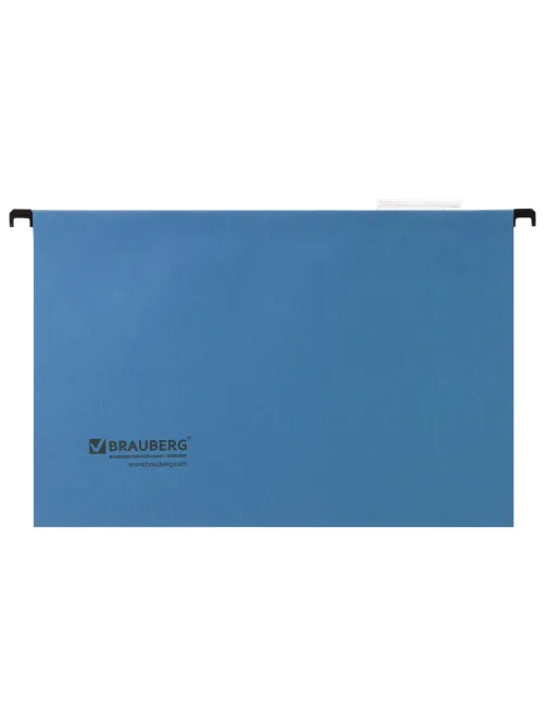 Подвесные папки А4/Foolscap (406х245 мм), до 80 листов, КОМПЛЕКТ 10 шт., синие, картон, BRAUBERG (Италия), 231793
