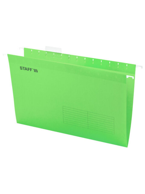 Подвесные папки A4/Foolscap (404х240 мм) до 80 л., КОМПЛЕКТ 10 шт., зеленые, картон, STAFF, 270934
