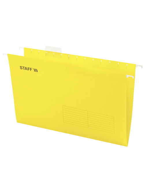 Подвесные папки A4/Foolscap (404х240 мм) до 80 л., КОМПЛЕКТ 10 шт., желтые, картон, STAFF, 270935