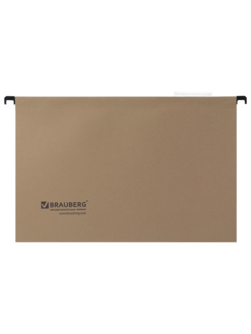 Подвесные папки А4/Foolscap (406х245 мм), до 80 листов, КОМПЛЕКТ 10 шт., картон, BRAUBERG (Италия), 231787