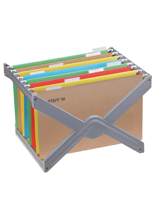 Подвесные папки A4/Foolscap (404х240 мм) до 80 л., КОМПЛЕКТ 10 шт., крафт-картон, STAFF, 270937