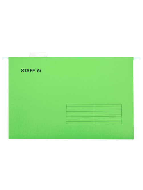 Подвесные папки A4/Foolscap (404х240 мм) до 80 л., КОМПЛЕКТ 10 шт., зеленые, картон, STAFF, 270934