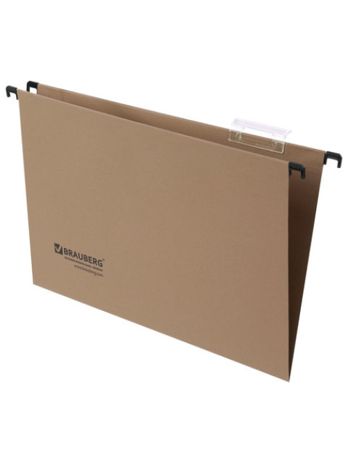 Подвесные папки А4/Foolscap (406х245 мм), до 80 листов, КОМПЛЕКТ 10 шт., картон, BRAUBERG (Италия), 231787