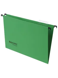 Подвесные папки А4/Foolscap (406х245 мм), до 80 листов, КОМПЛЕКТ 10 шт., зеленые, картон, BRAUBERG (Италия), 231795