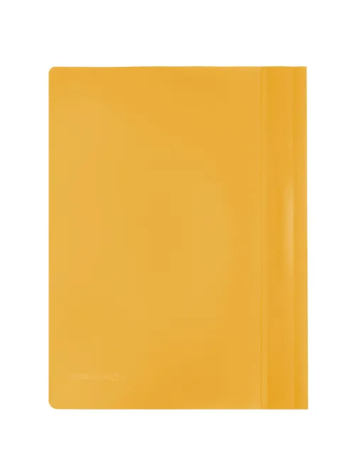 Скоросшиватель пластиковый BRAUBERG, А4, 130/180 мкм, желтый, 228671