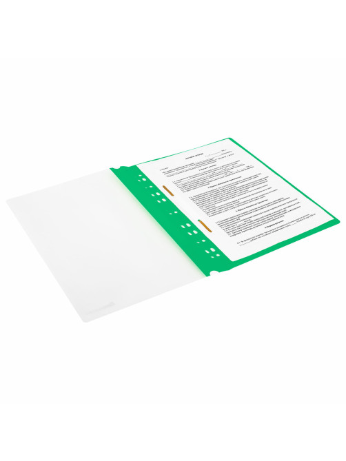 Скоросшиватель пластиковый с перфорацией BRAUBERG EXTRA, А4, 140/180 мкм, зеленый, 272896