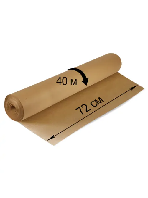 Крафт-бумага в рулоне, 720 мм x 40 м, плотность 78 г/м2, Марка А (Коммунар), BRAUBERG, 440186