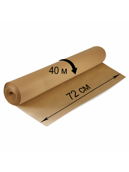 Крафт-бумага в рулоне, 720 мм x 40 м, плотность 78 г/м2, Марка А (Коммунар), BRAUBERG, 440186