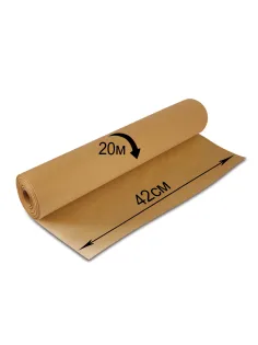 Крафт-бумага в рулоне, 420 мм x 20 м, плотность 78 г/м2, Марка А (Коммунар), BRAUBERG, 440144
