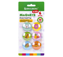 Магниты стеклянные 35 мм для досок магнитно-маркерных НАБОР 6 шт., 