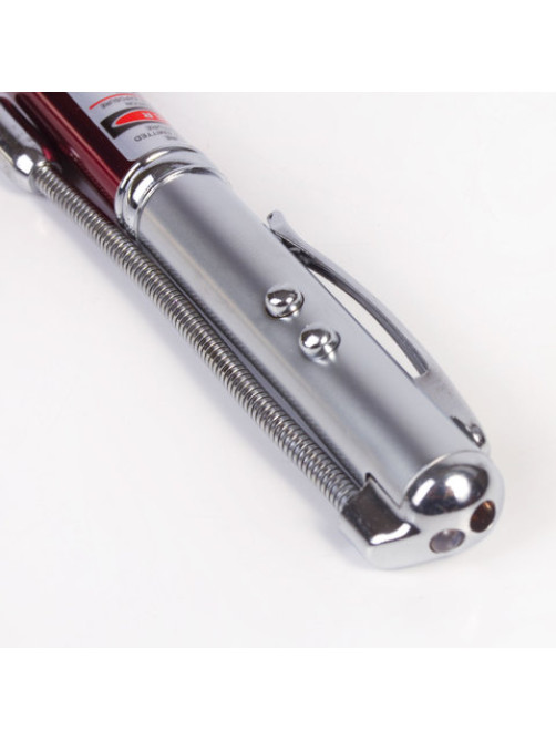 Указка лазерная, радиус 200 м, красный луч, LED-фонарь, стилус, детектор купюр, ручка, TD-RP-36