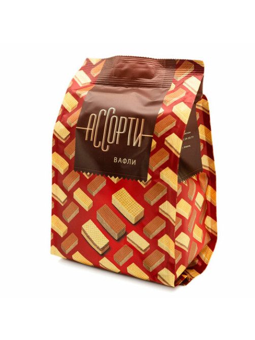 Вафли CONFASHION, ассорти вкусов: крем-брюле, кофе с молоком, халва, 250 г, УТ-00031159