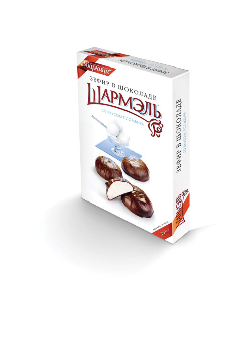 Зефир ШАРМЭЛЬ в шоколаде, со вкусом пломбира, 250 г, картонная коробка, 1050204101
