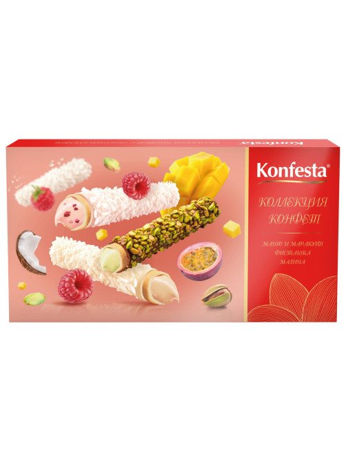 Конфеты глазированные KONFESTA, ассорти вкусов с манго, малиной, фисташкой, 150 г