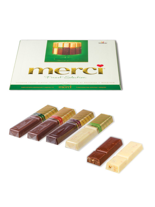 Конфеты MERCI ассорти из шоколада с миндалем, 250 г, ГЕРМАНИЯ, 014457-20