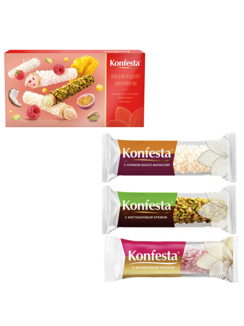 Конфеты глазированные KONFESTA, ассорти вкусов с манго, малиной, фисташкой, 150 г