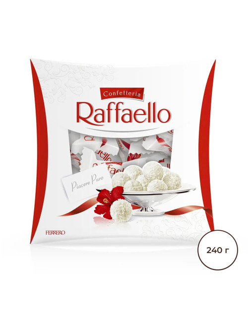Конфеты RAFFAELLO с цельным миндальным орехом в кокосовой стружке, 240 г, 9020000000995