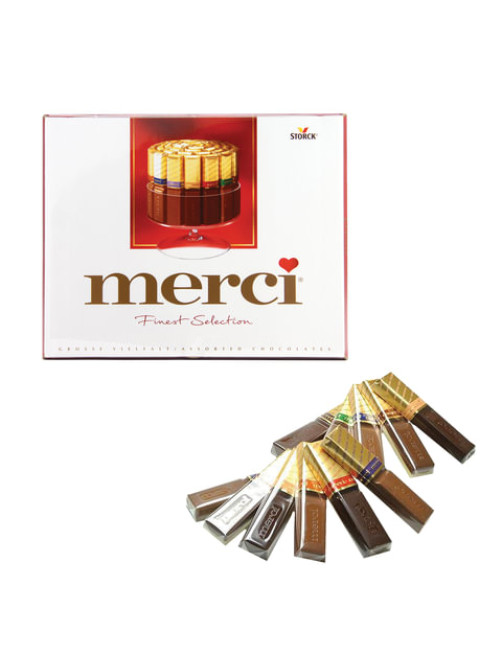 Конфеты MERCI ассорти из молочного и темного шоколада, 250 г, ГЕРМАНИЯ, 015409-35