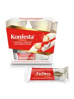 Конфеты KONFESTA со сливочно-кокосовым кремом, вафельные, 150 г