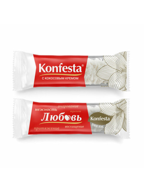 Конфеты KONFESTA со сливочно-кокосовым кремом, вафельные, 150 г