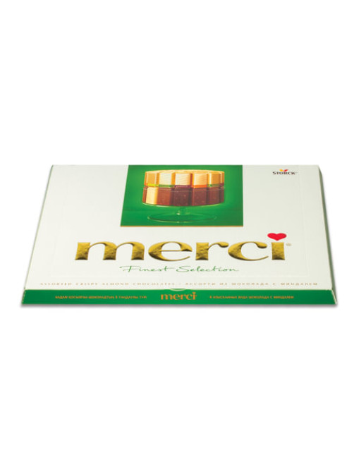 Конфеты MERCI ассорти из шоколада с миндалем, 250 г, ГЕРМАНИЯ, 014457-20