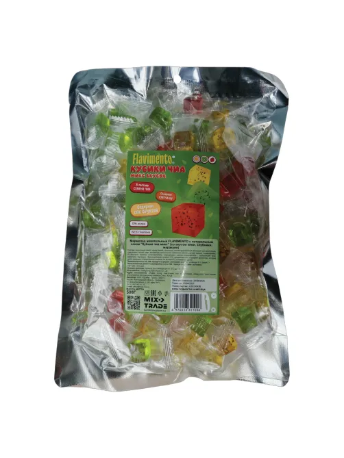Конфеты мармеладные FLAVIMENTO, ассорти со вкусом киви, клубники и маракуйи, 500 г, УТ-00002867
