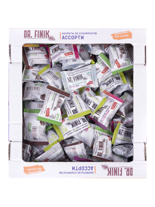 Конфеты финиковые DR.FINIK ассорти (фундук, миндаль, грецкий орех, кунжут), без сахара, 1000 г