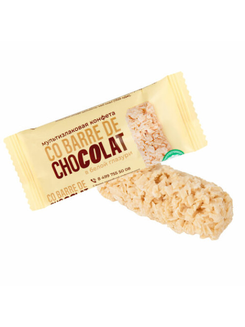 Конфеты мультизлаковые CO BARRE DE CHOCOLAT с белой глазурью, 135 г, УТ-00032332