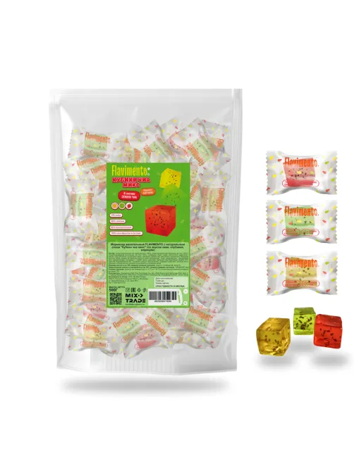 Конфеты мармеладные FLAVIMENTO, ассорти со вкусом киви, клубники и маракуйи, 500 г, УТ-00002867