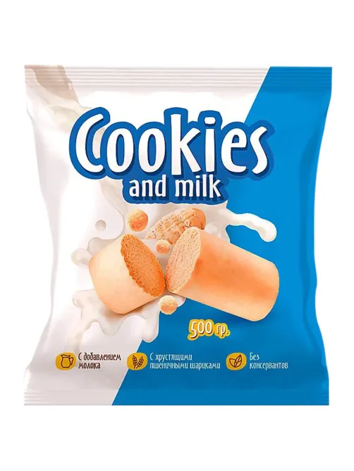 Батончики шоколадные COOKIES AND MILK молочные со сливочным печеньем, 500 г, РНК650