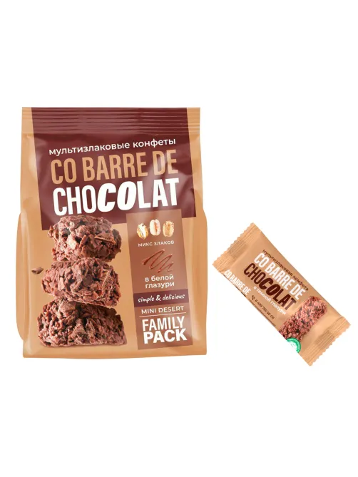 Конфеты мультизлаковые CO BARRE DE CHOCOLAT с темной глазурью, 135 г, УТ-00032333