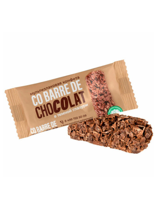Конфеты мультизлаковые CO BARRE DE CHOCOLAT, ассорти в белой и темной глазури, 900 г