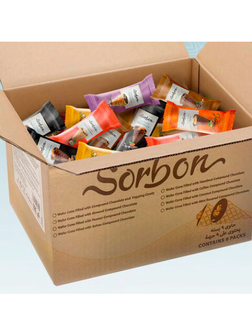 Конфеты мини-рожки в индивидуальной упаковке SORBON 