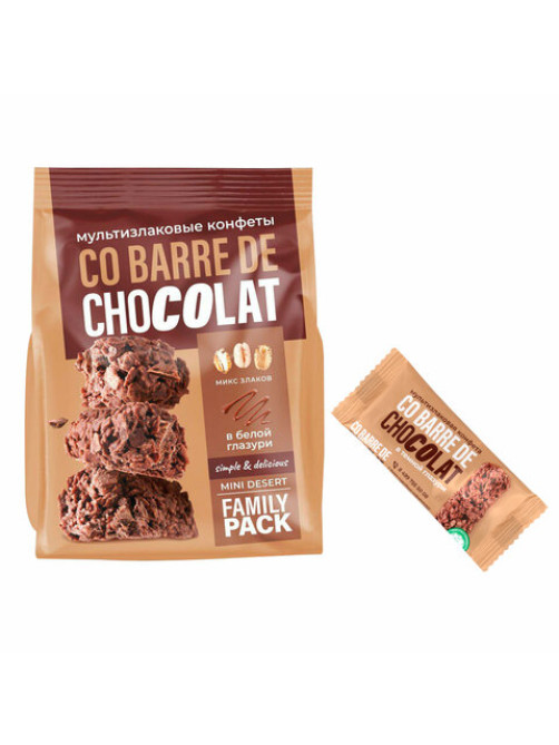 Конфеты мультизлаковые CO BARRE DE CHOCOLAT с темной глазурью, 135 г, УТ-00032333