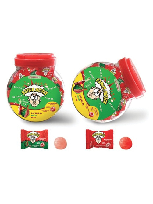 Карамель ВЗРЫВ МОЗГА ассорти 2 вкуса (кола, арбуз), 3 г, КОНФИТОЙ, КТ93624