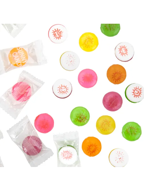 Карамель леденцовая SUNNY CANDY, микс вкусов с аскорбинкой, в индивидуальной упаковке, 1000 г