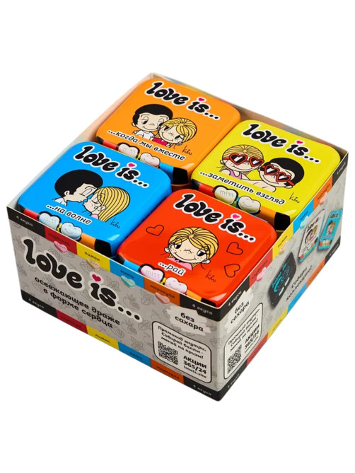 Драже освежающие в форме сердца LOVE IS, вкус мята, 20 г, 709242