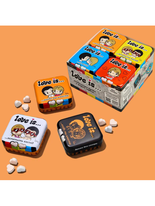Драже освежающие в форме сердца LOVE IS, вкус маракуйя, 20 г, 709244
