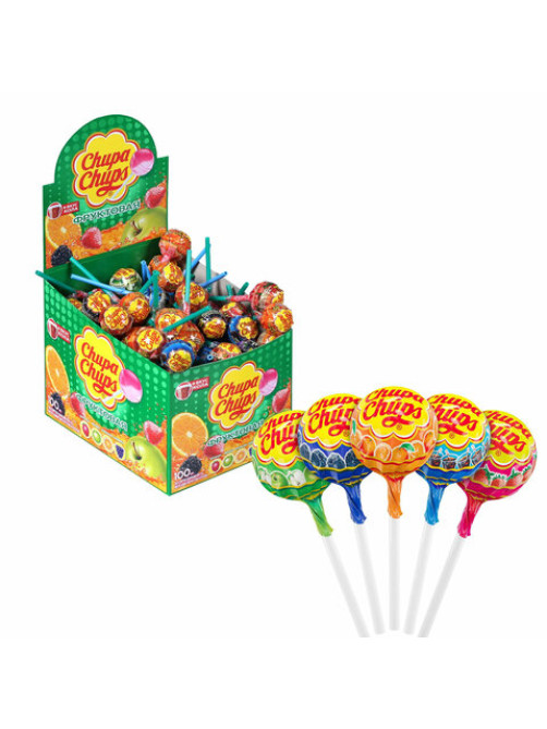 Карамель CHUPA CHUPS (Чупа-Чупс) фруктовая с соком + кола, 12 г, 61888