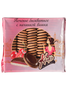 Печенье бисквитное глазированное КИКО со вкусом вишни 1,2 кг