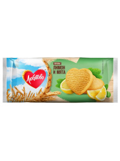 Печенье сдобное ЛЮБЯТОВО со вкусом Лимона и мяты 200 г, 7200165000_1440