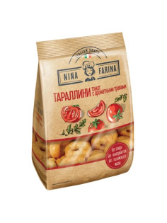 Мини-сушки (тараллини) NINA FARINA с томатом и ароматными травами, пакет, 180 г, ВТ003