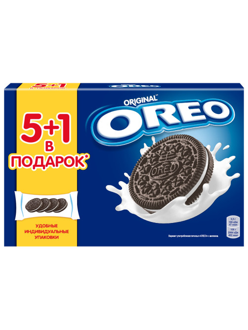Печенье OREO с какао и начинкой с ванильным вкусом, 228 г, 9001068