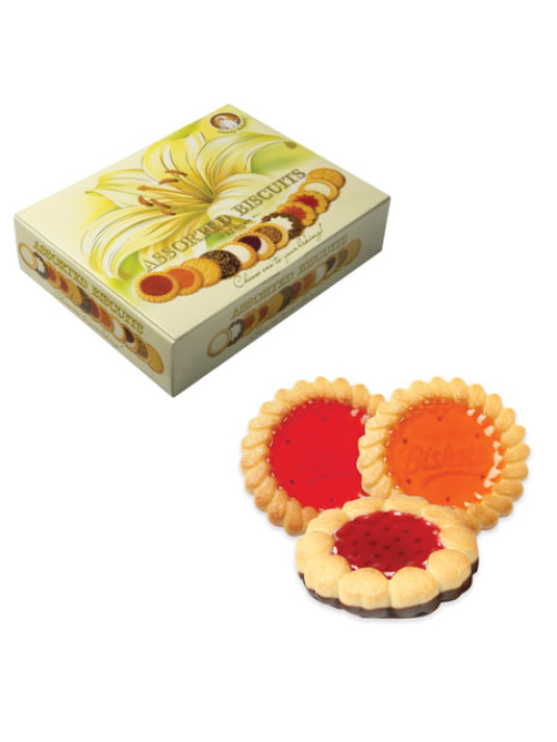 Печенье SANTA BAKERY, ассорти 12 видов, сдобное, 750 г, картонная коробка