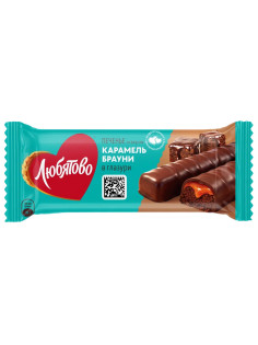 Печенье глазированное ЛЮБЯТОВО с карамелью со вкусом брауни 50 г, 12119598
