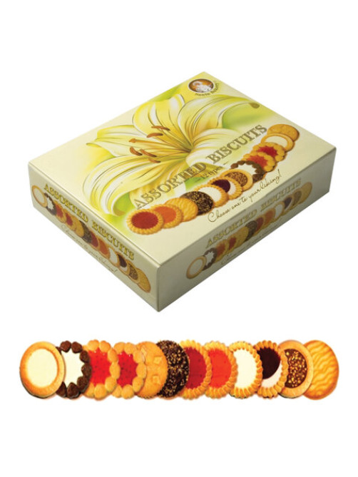 Печенье SANTA BAKERY, ассорти 12 видов, сдобное, 750 г, картонная коробка
