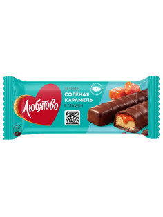 Печенье глазированное ЛЮБЯТОВО с солёной карамелью 50 г, 12119597